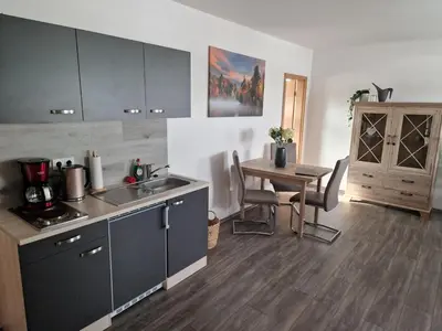 Küche/Küchenzeile in der Unterkunft Komfortable Ferienwohnung in Hainichen