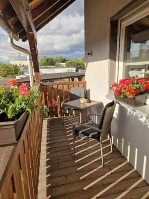 Ein Balkon oder eine Terrasse in der Unterkunft Komfortable Ferienwohnung in Hainichen