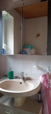 Ein Badezimmer in der Unterkunft Ferienwohnung Waldblick in Frauenstein