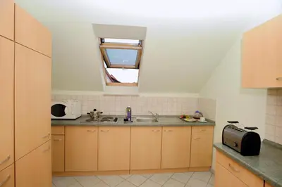 Küche/Küchenzeile in der Unterkunft Ferienwohnung Prasser