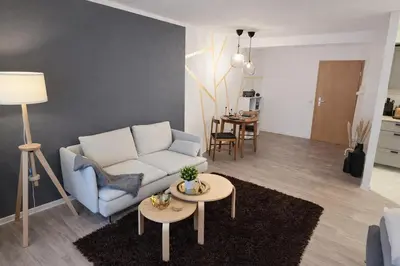 Küche/Küchenzeile in der Unterkunft Apartment Zeisigwald - Balkon, Küche, WLAN, Big TV