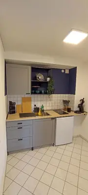 Küche/Küchenzeile in der Unterkunft Apartment Zeisigwald - Balkon, Küche, WLAN, Big TV