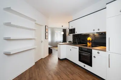 Küche/Küchenzeile in der Unterkunft City Apartment Riesa