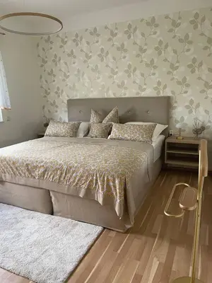 Ein Bett oder Betten in einem Zimmer der Unterkunft Neue Ferienwohnung mit Terrasse
