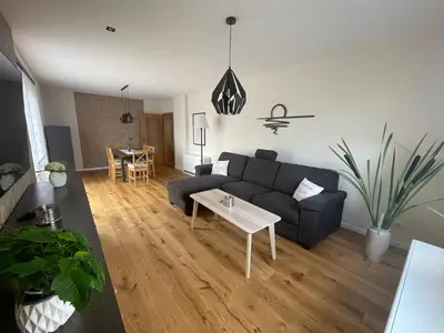 Ein Sitzbereich in der Unterkunft Neue Ferienwohnung mit Terrasse