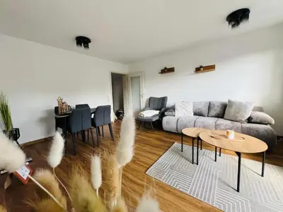 Ein Sitzbereich in der Unterkunft Apartment Arjen