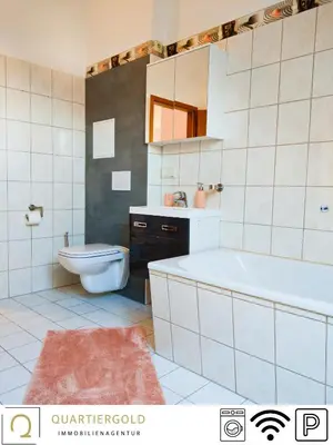 Ein Badezimmer in der Unterkunft Monteurwohnung mit Stil