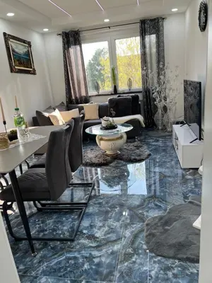 Ein Sitzbereich in der Unterkunft Saphierblue Appartment