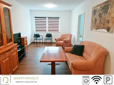 Ein Sitzbereich in der Unterkunft Monteurwohnung I bis zu 8 PAX
