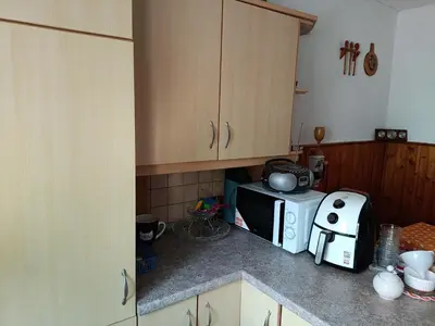 Küche/Küchenzeile in der Unterkunft Silberranch Niederlichtenau