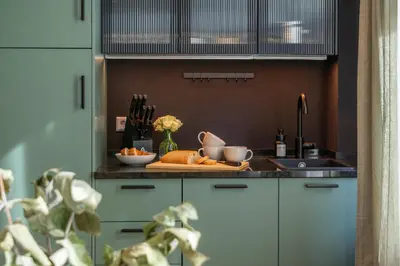 Küche/Küchenzeile in der Unterkunft Maison & Mood Apartments Colditz I Design Studios