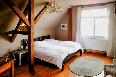 Ein Bett oder Betten in einem Zimmer der Unterkunft Cozy Apartment In Villa Near Pillnitzer Schloss
