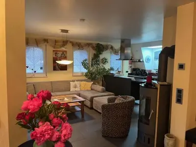 Küche/Küchenzeile in der Unterkunft Ferienwohnung Bastei