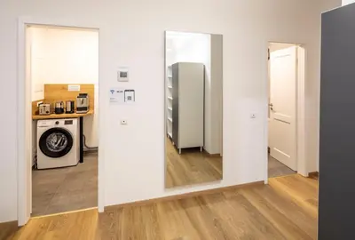 Küche/Küchenzeile in der Unterkunft Appartement in Übigau