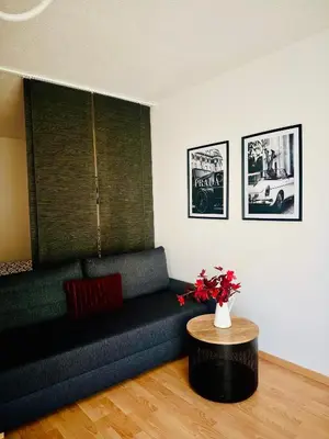 Ein Sitzbereich in der Unterkunft Appartment am Bahnhof Mitte