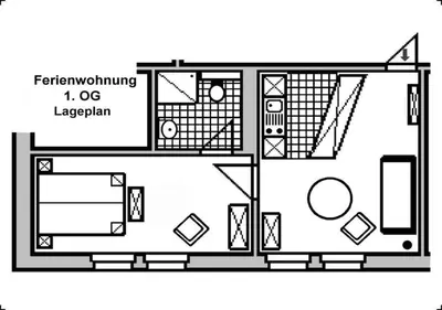 Grundriss der Unterkunft Ferienwohnung Echtner
