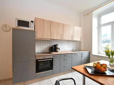 Küche/Küchenzeile in der Unterkunft Villa in Borstendorf nahe Erzgebirge
