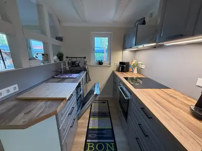 Küche/Küchenzeile in der Unterkunft Ferienhaus am See