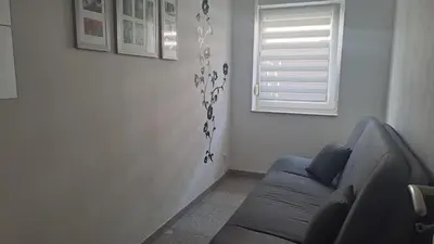 Ein Sitzbereich in der Unterkunft Bungalow Haus mit 3 Schlafzimmern nähe Dresden