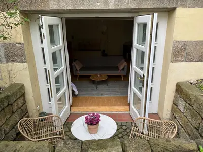Ein Balkon oder eine Terrasse in der Unterkunft Kleinod in Dresden Blasewitz