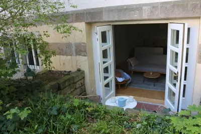 Ein Garten an der Unterkunft Kleinod in Dresden Blasewitz