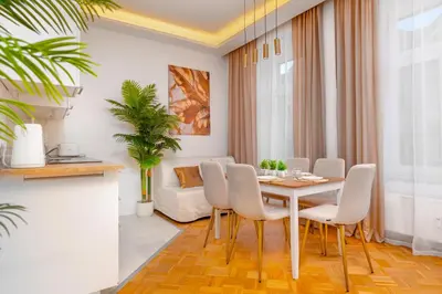 Ein Sitzbereich in der Unterkunft Bis 6 Personen - 5 Min zur Elbe, Design-Apartment, DD Neustadt, Top Lage