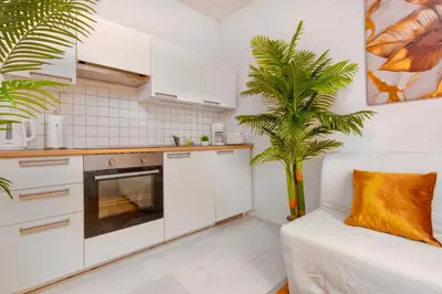 Küche/Küchenzeile in der Unterkunft Bis 6 Personen - 5 Min zur Elbe, Design-Apartment, DD Neustadt, Top Lage