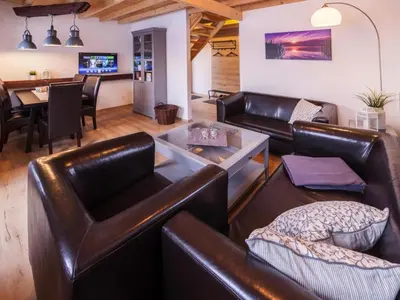 Ein Sitzbereich in der Unterkunft Ferienhaus am Partwitzer See, Elsterheide