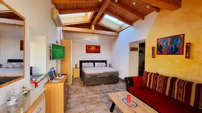 Ein Bett oder Betten in einem Zimmer der Unterkunft Ferienhäuser Radebeul 