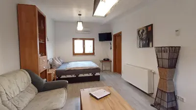 Ein Bett oder Betten in einem Zimmer der Unterkunft Ferienhäuser Radebeul 