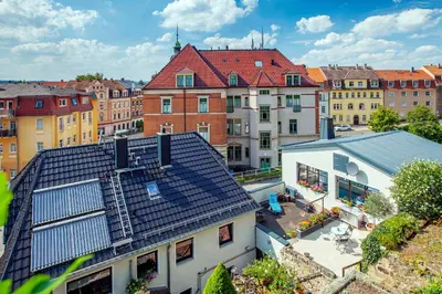 Das Gebäude in dem sich die Ferienwohnung befindet