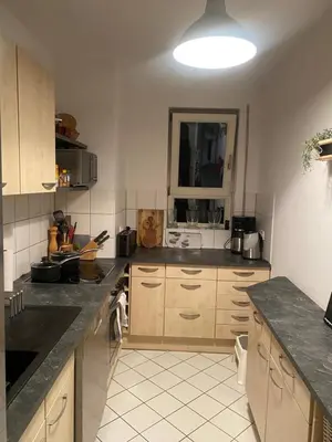 Küche/Küchenzeile in der Unterkunft Helle Wohnung am Waldpark