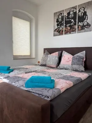 Ein Bett oder Betten in einem Zimmer der Unterkunft Fernblick