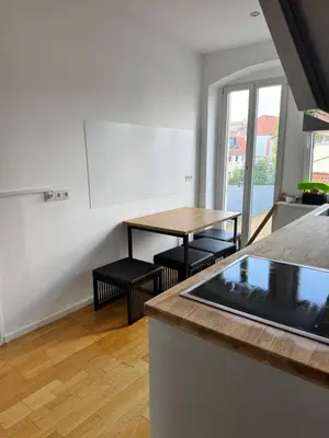 Küche/Küchenzeile in der Unterkunft großzügige Monteurwohnung für 6