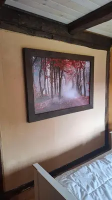 Ein Bett oder Betten in einem Zimmer der Unterkunft Ferienhaus Gut Haselbach im Erzgebirge