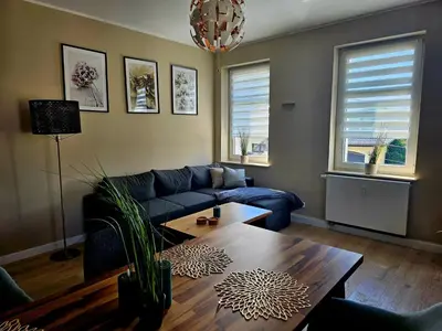Ein Sitzbereich in der Unterkunft Augustusburger-Suites