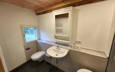 Ein Badezimmer in der Unterkunft Vierseithof 