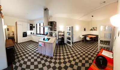 Küche/Küchenzeile in der Unterkunft Ferienwohnung Villa 16F