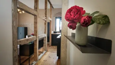 Grundriss der Unterkunft Altstadt Apartment in Torgau mit Balkon und Kunstgarten