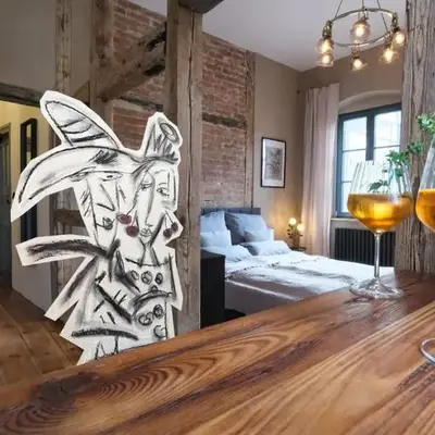 Altstadt Apartment in Torgau mit Balkon und Kunstgarten