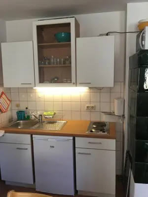 Küche/Küchenzeile in der Unterkunft Ferienwohnung Burg 2