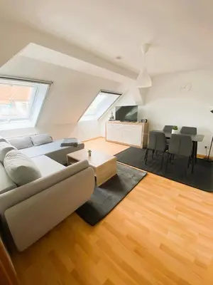 Ein Sitzbereich in der Unterkunft Gemütliches Altbauapartment III