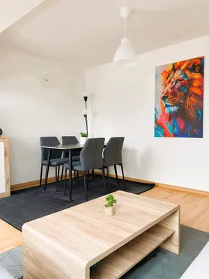 Ein Sitzbereich in der Unterkunft Gemütliches Altbauapartment III