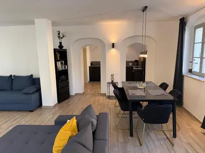 Küche/Küchenzeile in der Unterkunft Cozy Castle Königstein - Moderne 69 qm Unterkunft