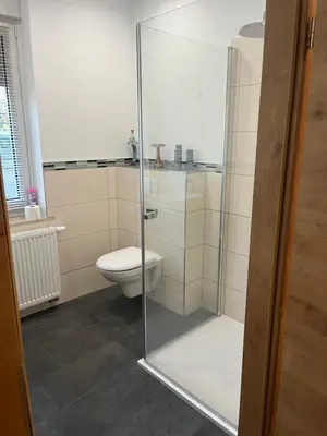 Ein Badezimmer in der Unterkunft Wohnung im Stadtzentrum