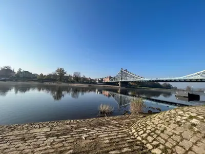 Blick auf einen Fluss in der Nähe der Ferienwohnung