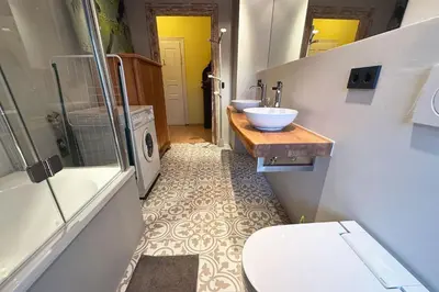 Ein Badezimmer in der Unterkunft KUNSTLOFT - Atelier der Auszeit