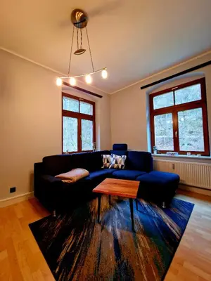 Ein Sitzbereich in der Unterkunft Villa Waldeck
