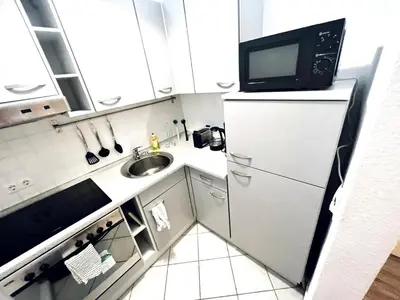 Küche/Küchenzeile in der Unterkunft StayTime - Echo Loft
