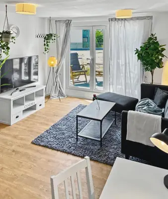 Ein Sitzbereich in der Unterkunft StayTime - Magnolia Studio